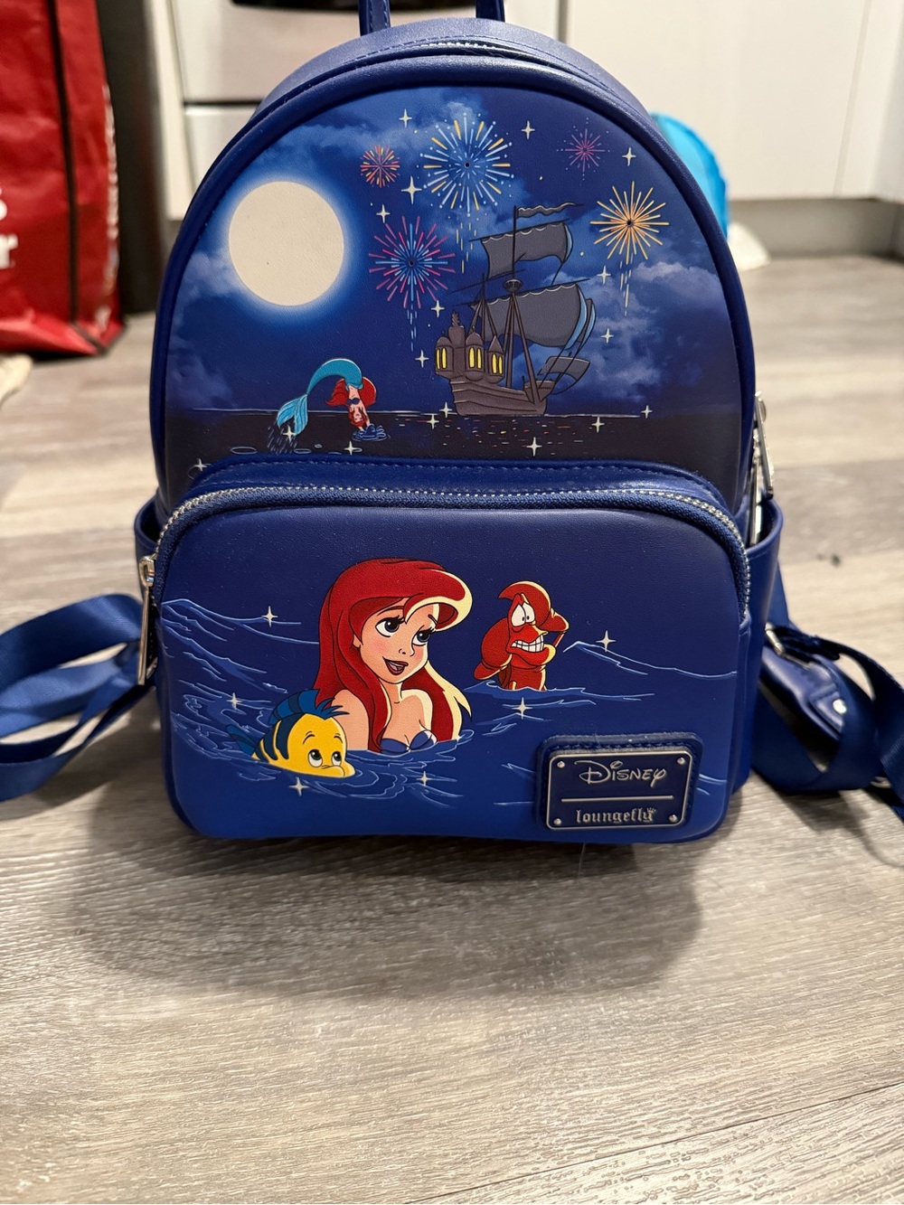 Loungefly Disney Ariel Navy Blue Mini Backpack and Zip Wallet Set - Picture 2 of 5